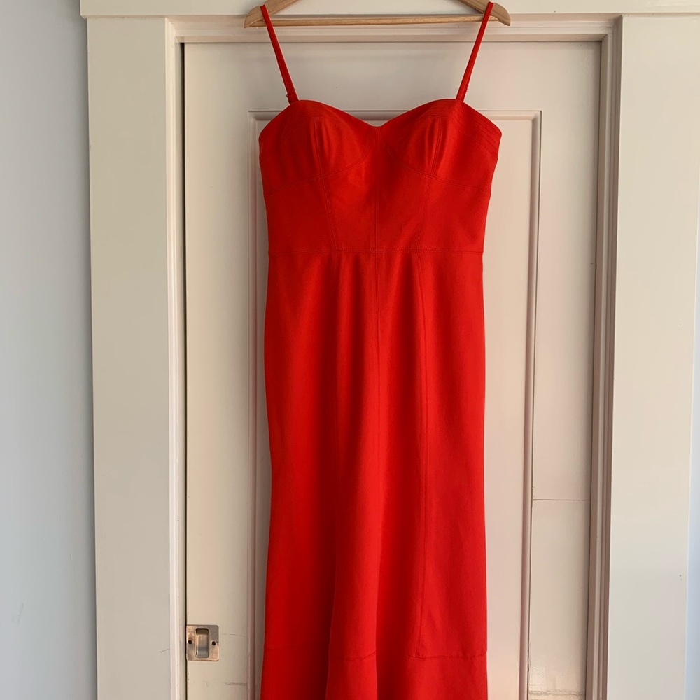 Anthropologie BHLDN red trumpet dress